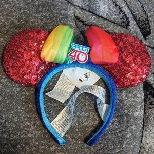 Disney Parks Epcot 40th Anniversary sequined Ears headband brand new